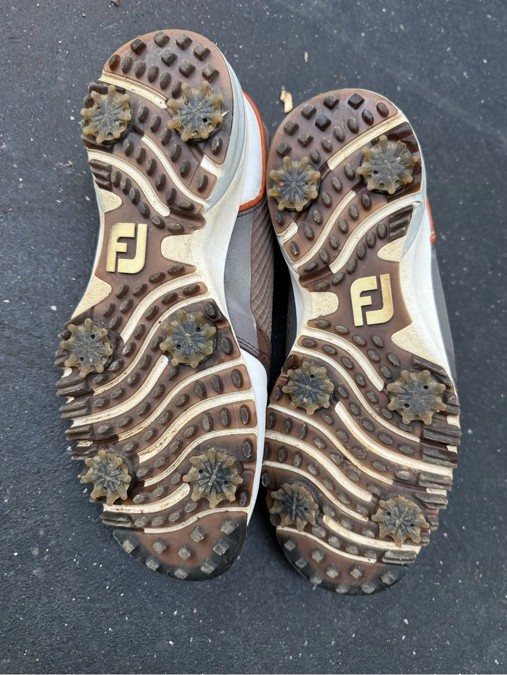 FootJoy Brown and White Men's Athletic Golf Shoes